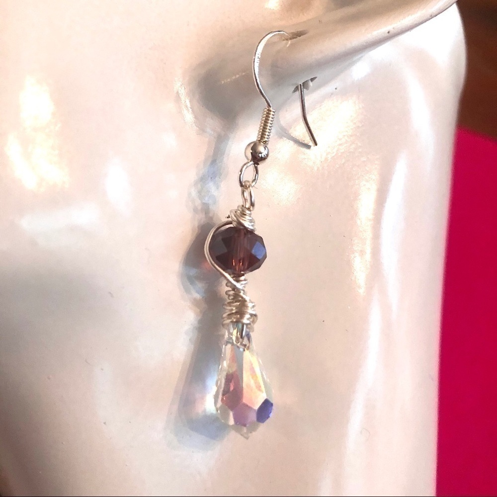 𝅺SWAROVSKI Sterling Silver Earrings Genuine Handcrafted - Picture 7 of 11